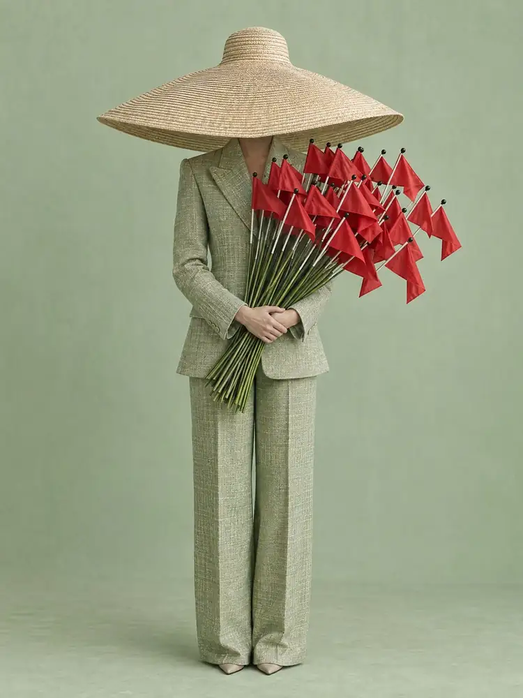 Le Bouquet, tableau de golf surréaliste de Daniel Pelcat, série Portraits colorés