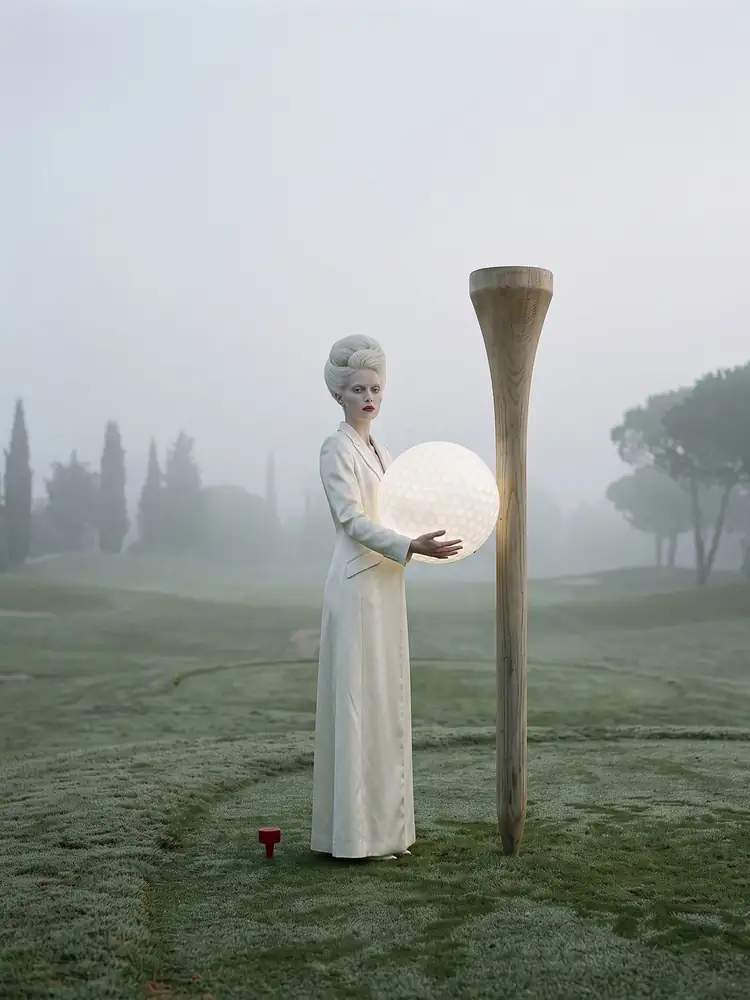 La Lanterne, tableau de golf surréaliste de Daniel Pelcat, série La Muse